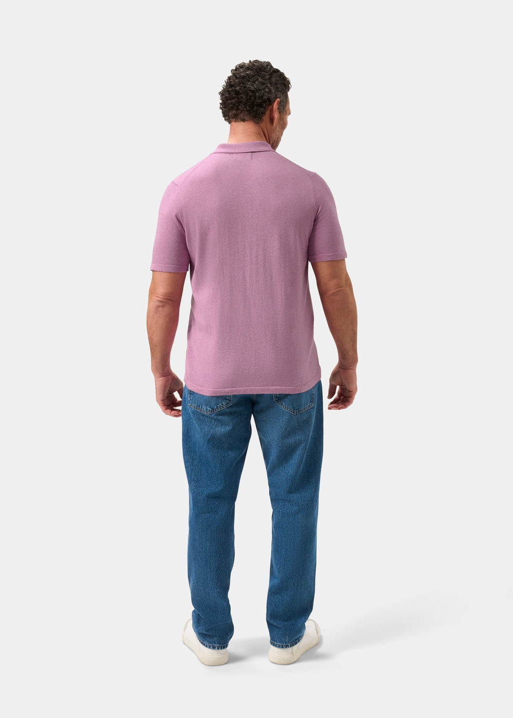Men's Cotton Polo Shirt in Light Purple