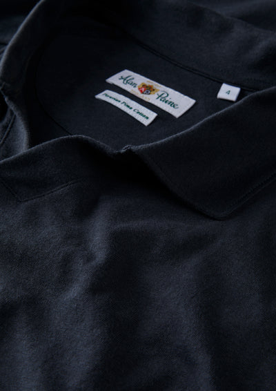 Men's Cotton Open Collar Polo Shirt in Navy