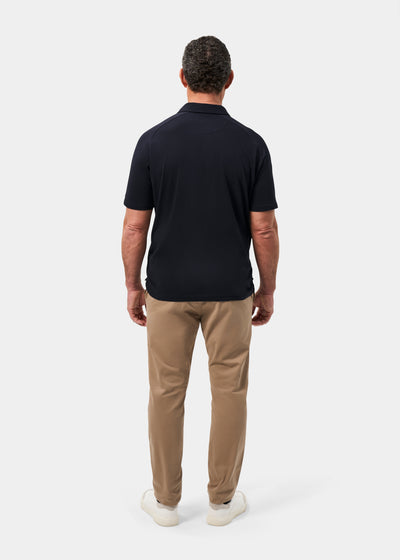 Men's Cotton Open Collar Polo Shirt in Navy