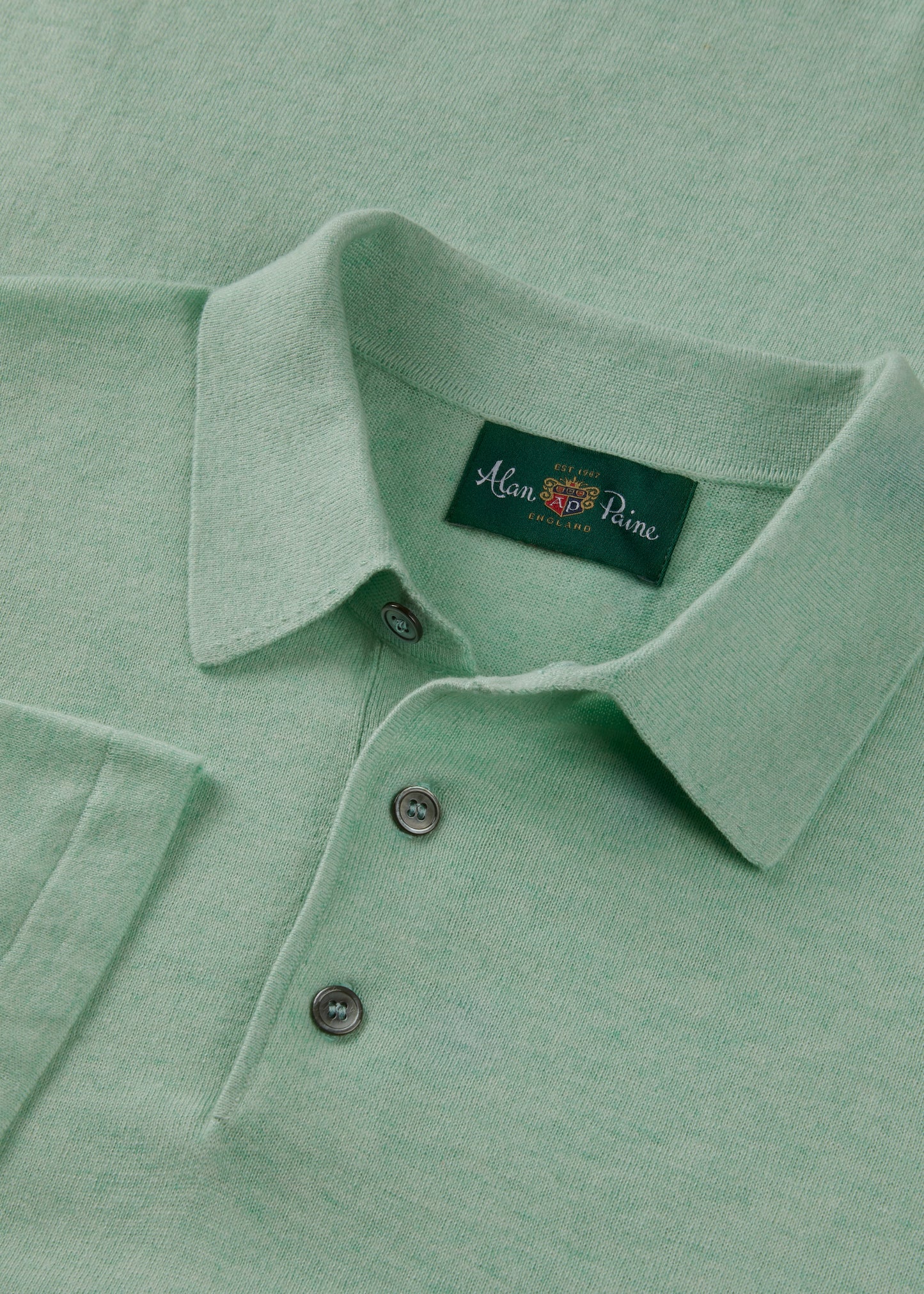 Men's Cotton Polo Shirt in Pale Green