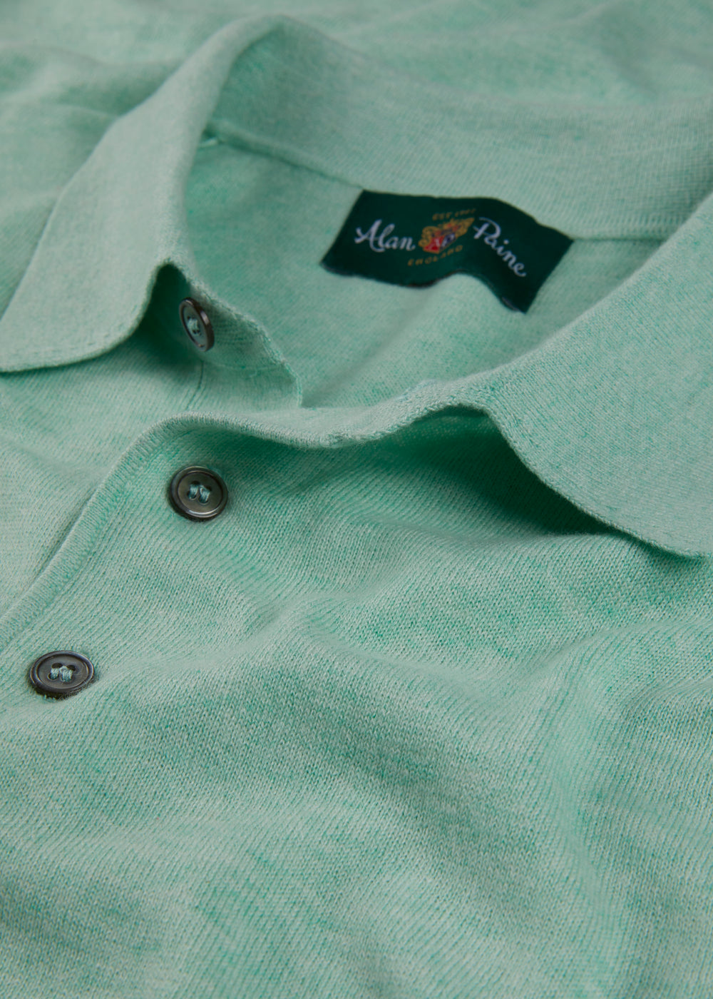 Men's Cotton Polo Shirt in Pale Green