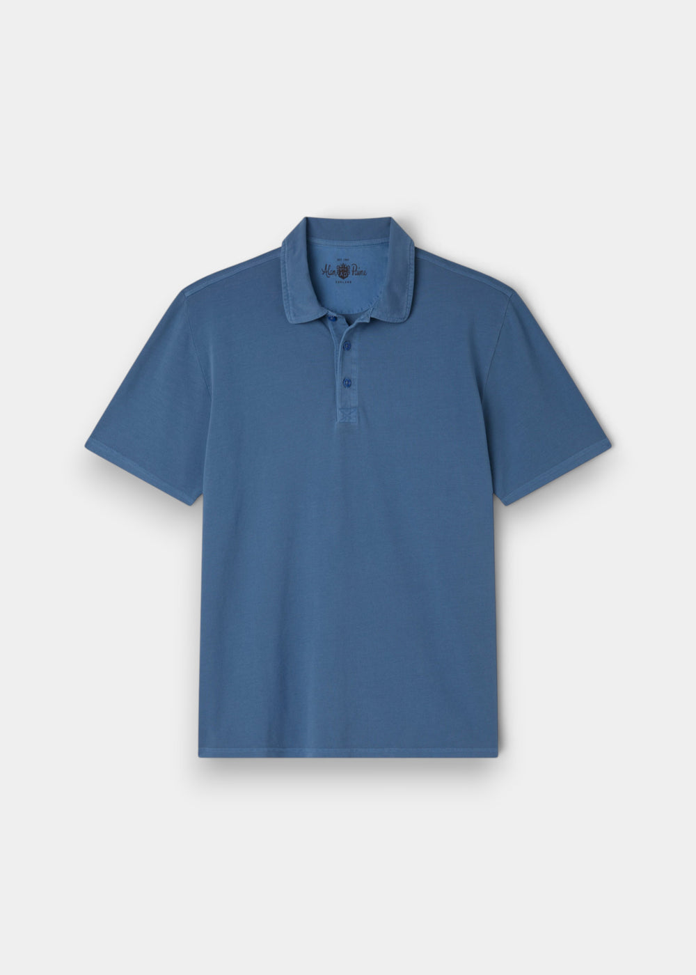 Tutbury Cotton Faded Dye Polo Shirt In Regatta - Regular Fit