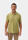 Men's Pique Cotton Polo Shirt in Olive Green