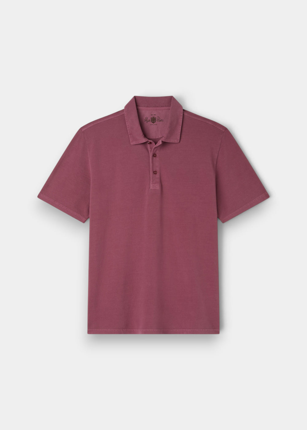Weymouth Pure Cotton Washed Effect Polo Shirt In Claret - Regular Fit