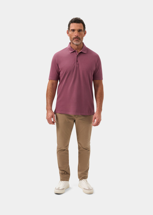 Men's Pique Cotton Polo Shirt in Red