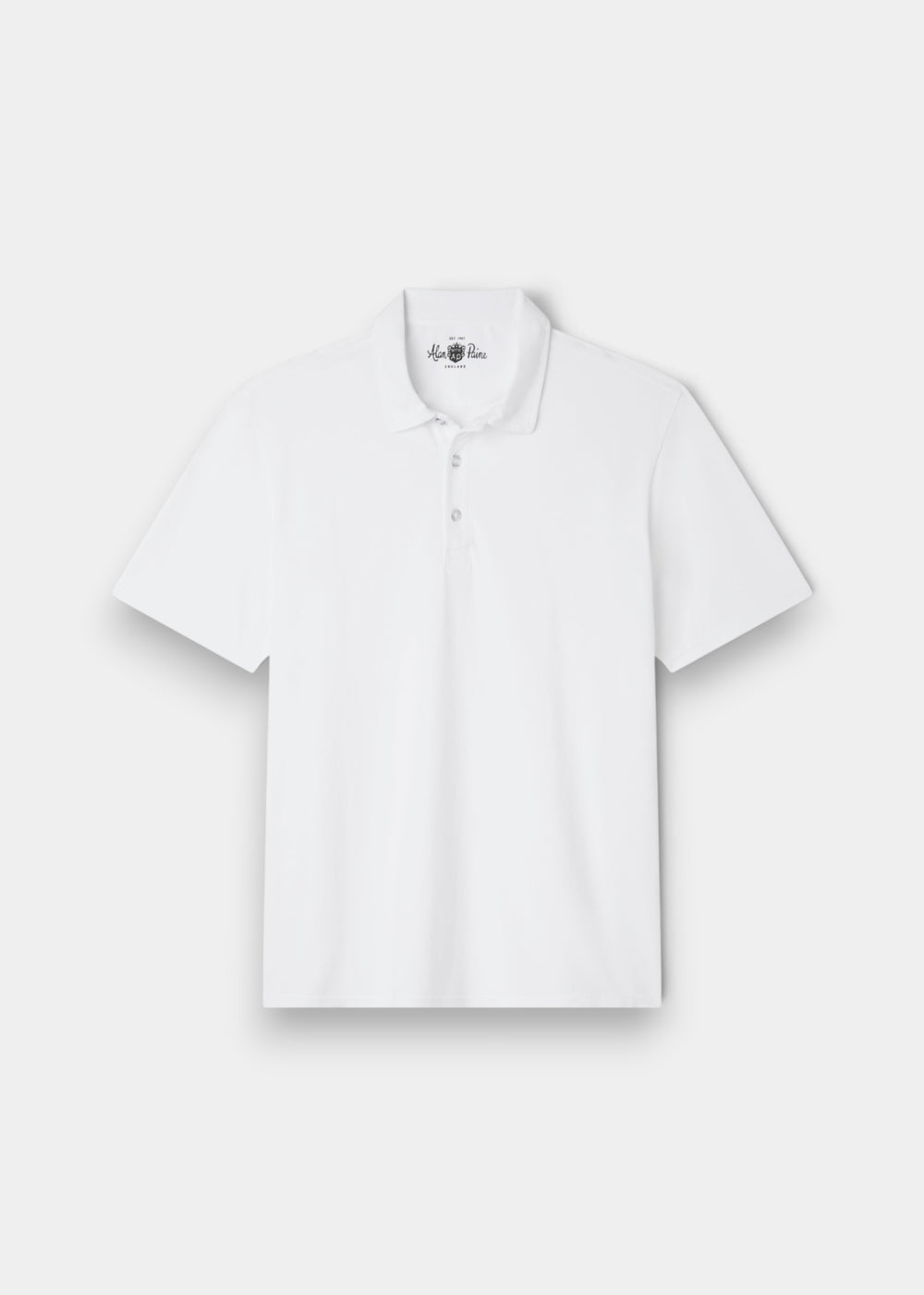 Tutbury Cotton Faded Dye Polo Shirt In White - Regular Fit