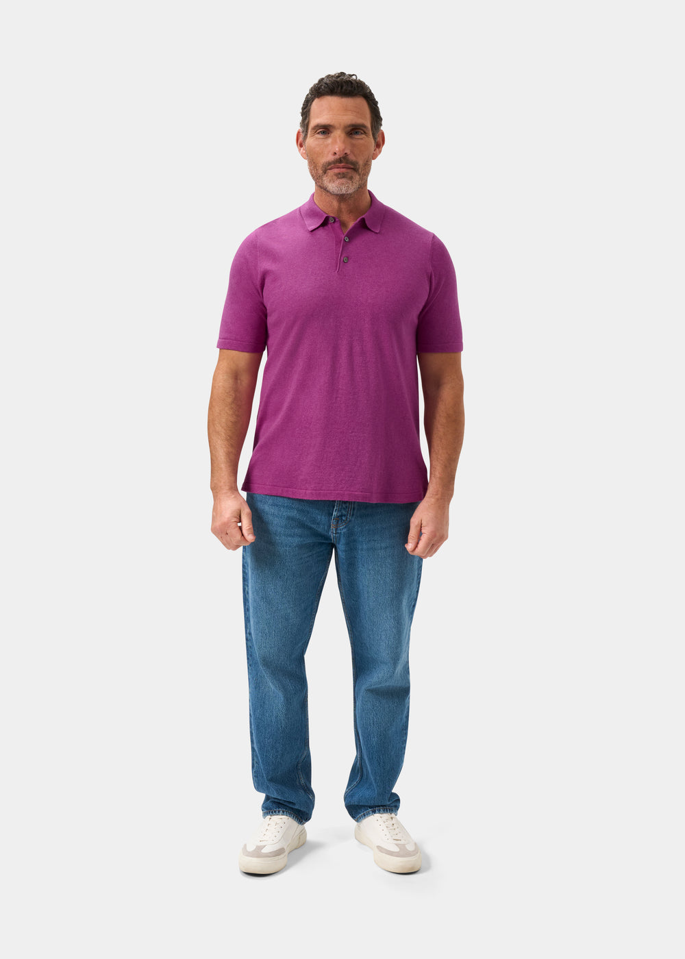 Men's Cotton Polo Shirt in Purple
