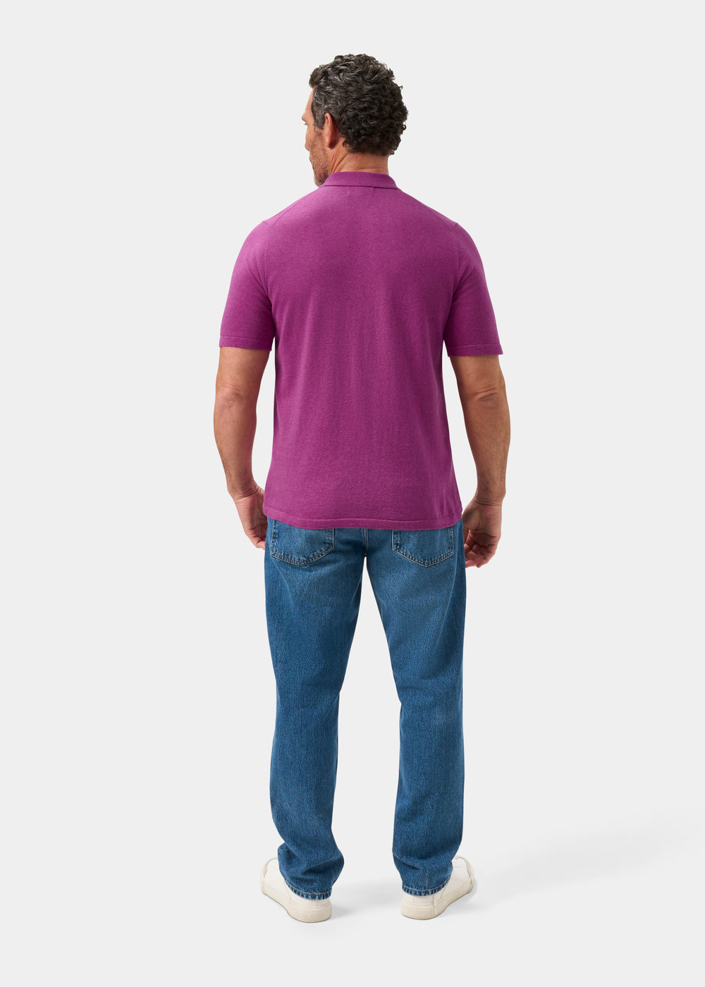 Men's Cotton Polo Shirt in Purple