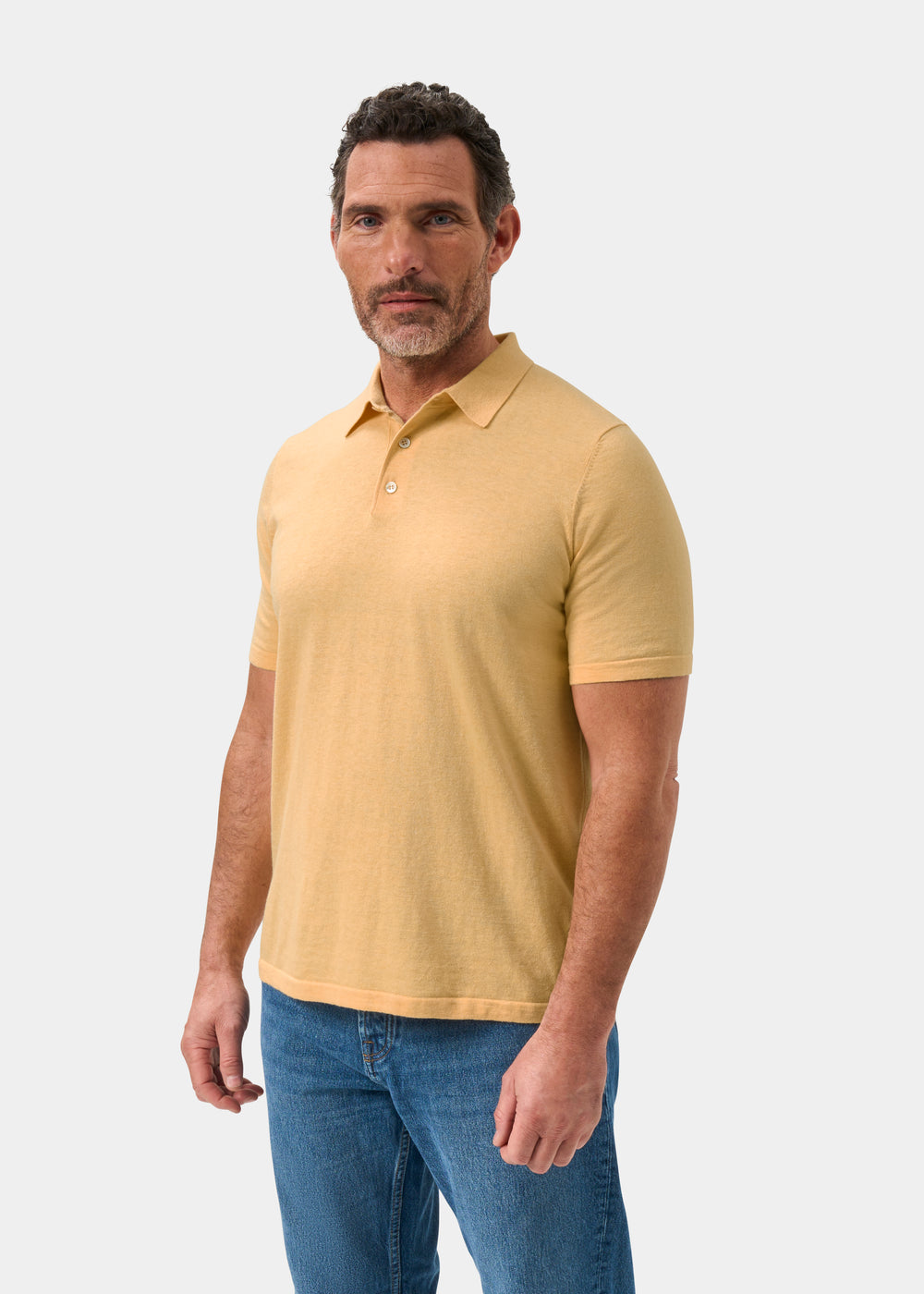 Men's Cotton Polo Shirt in Yellow