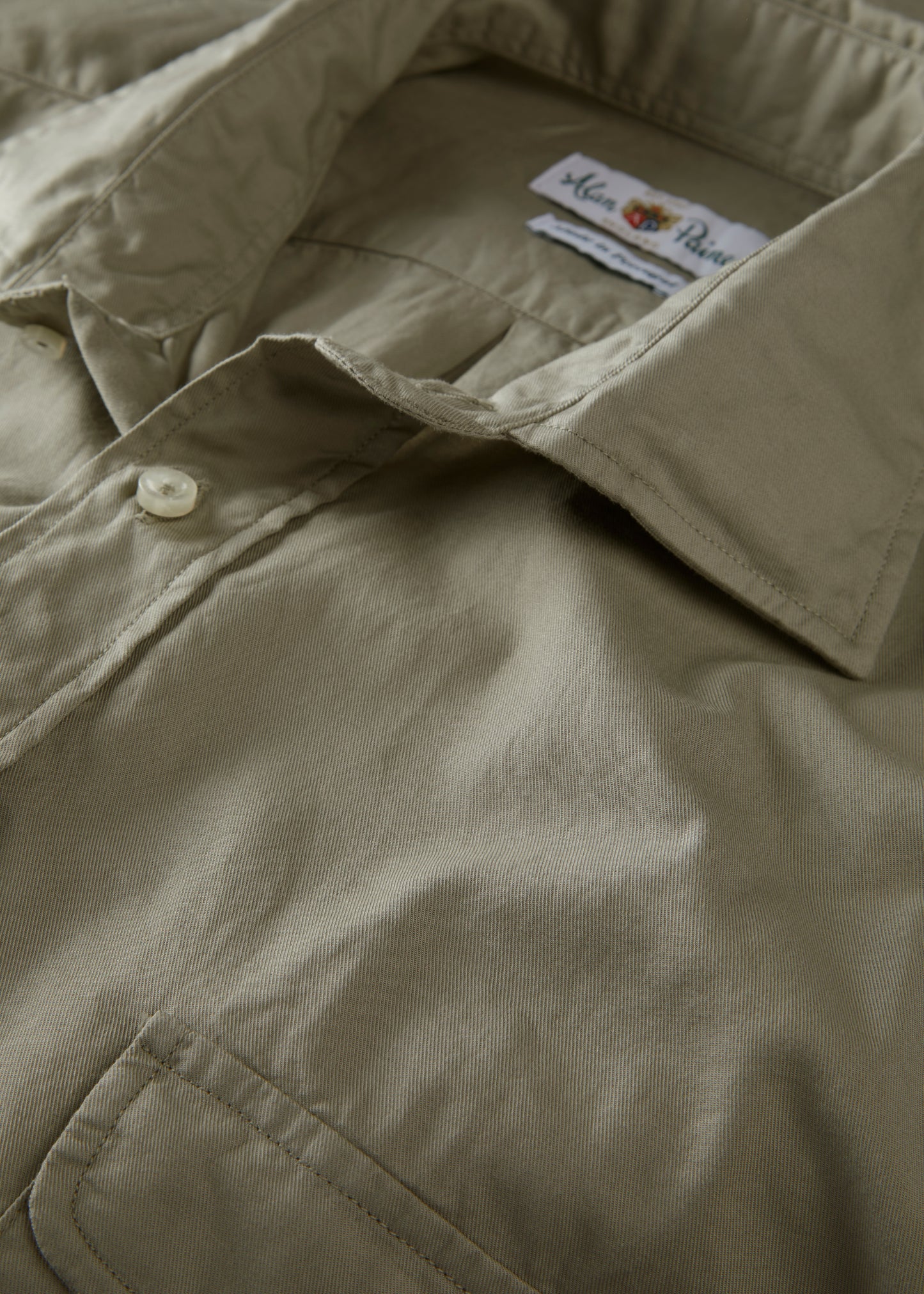 Mens Cotton Long Sleeve Shirt in Green