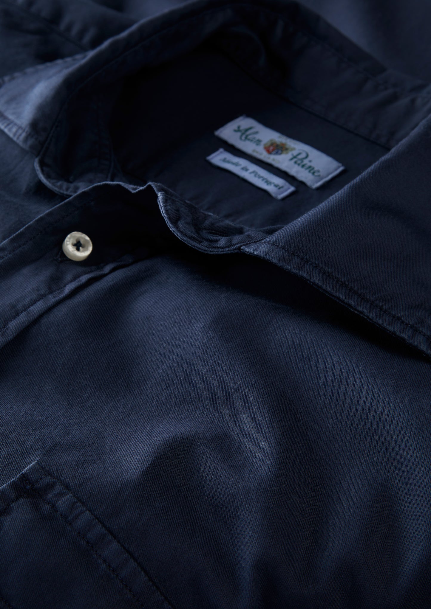 Mens Cotton Long Sleeve Shirt in Navy