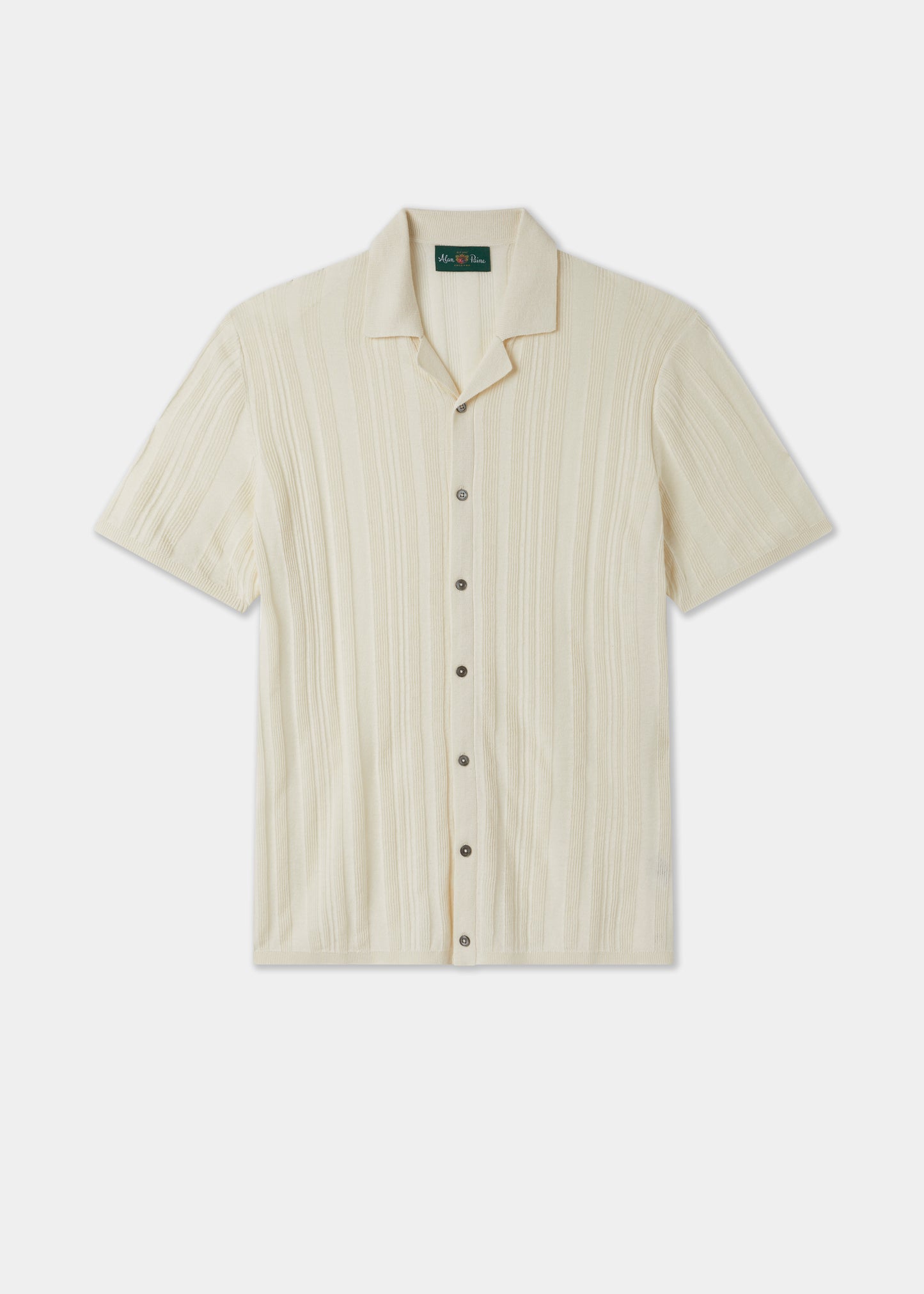 Men's Cotton Revere Collar Shirt in White