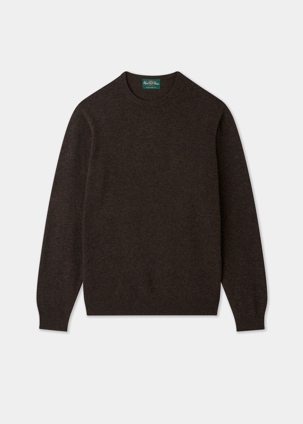 Men's Geelong Wool Crew Neck Jumper in Cocoa