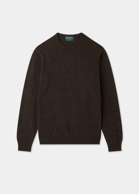 Men's Geelong Wool Crew Neck Jumper in Cocoa