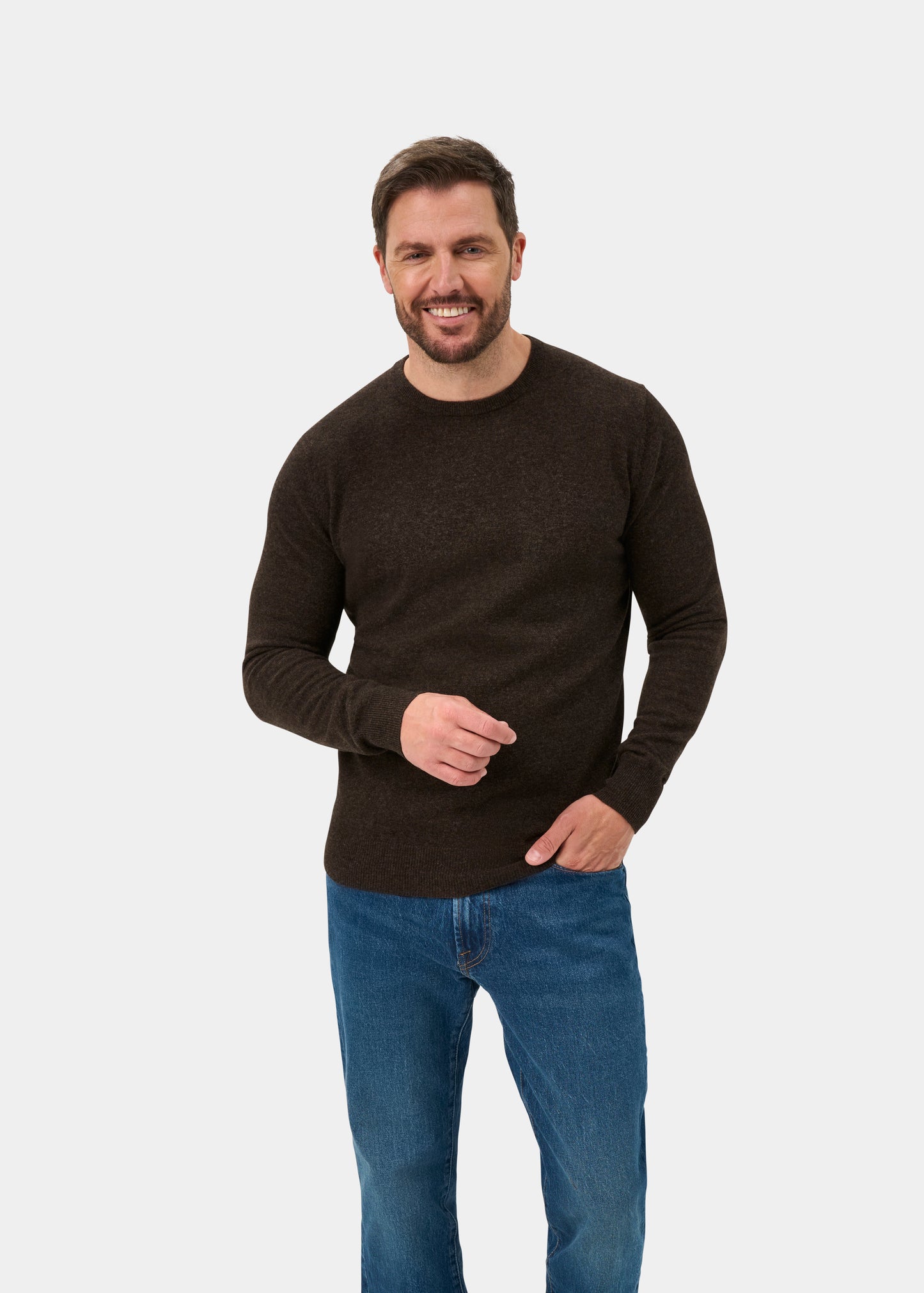 Brisbane Geelong Wool Jumper in Cocoa - Regular Fit
