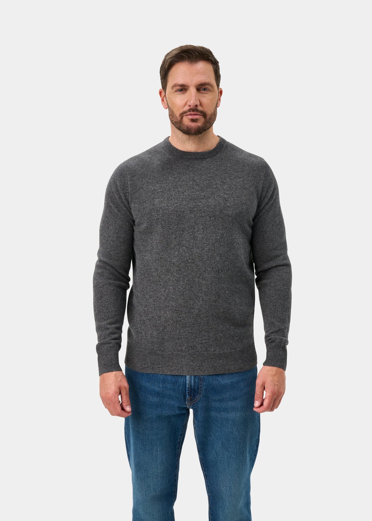 Brisbane Geelong Wool Crew Neck Jumper In Derby - Regular Fit