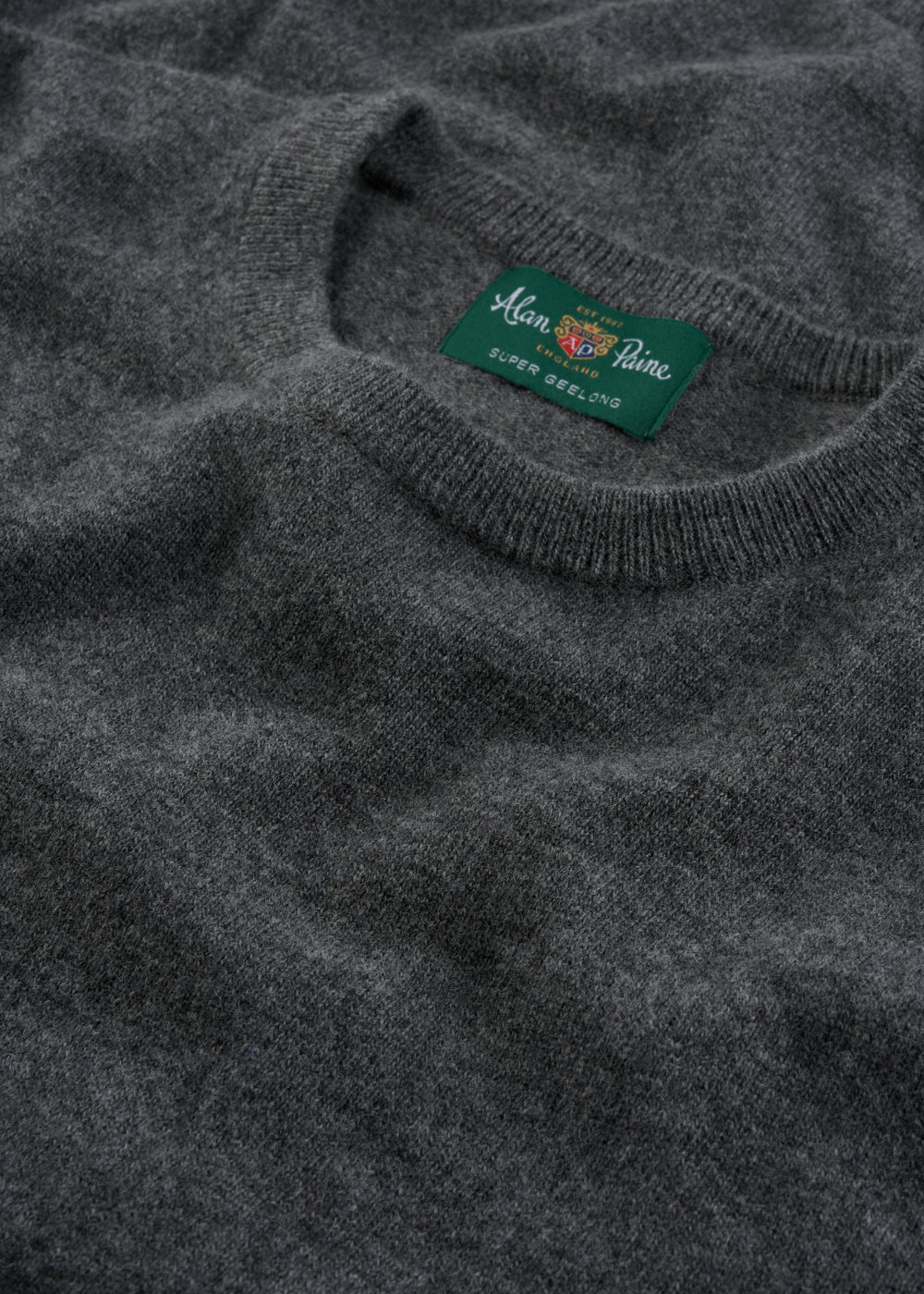 Men's Geelong Wool Crew Neck Jumper in Derby