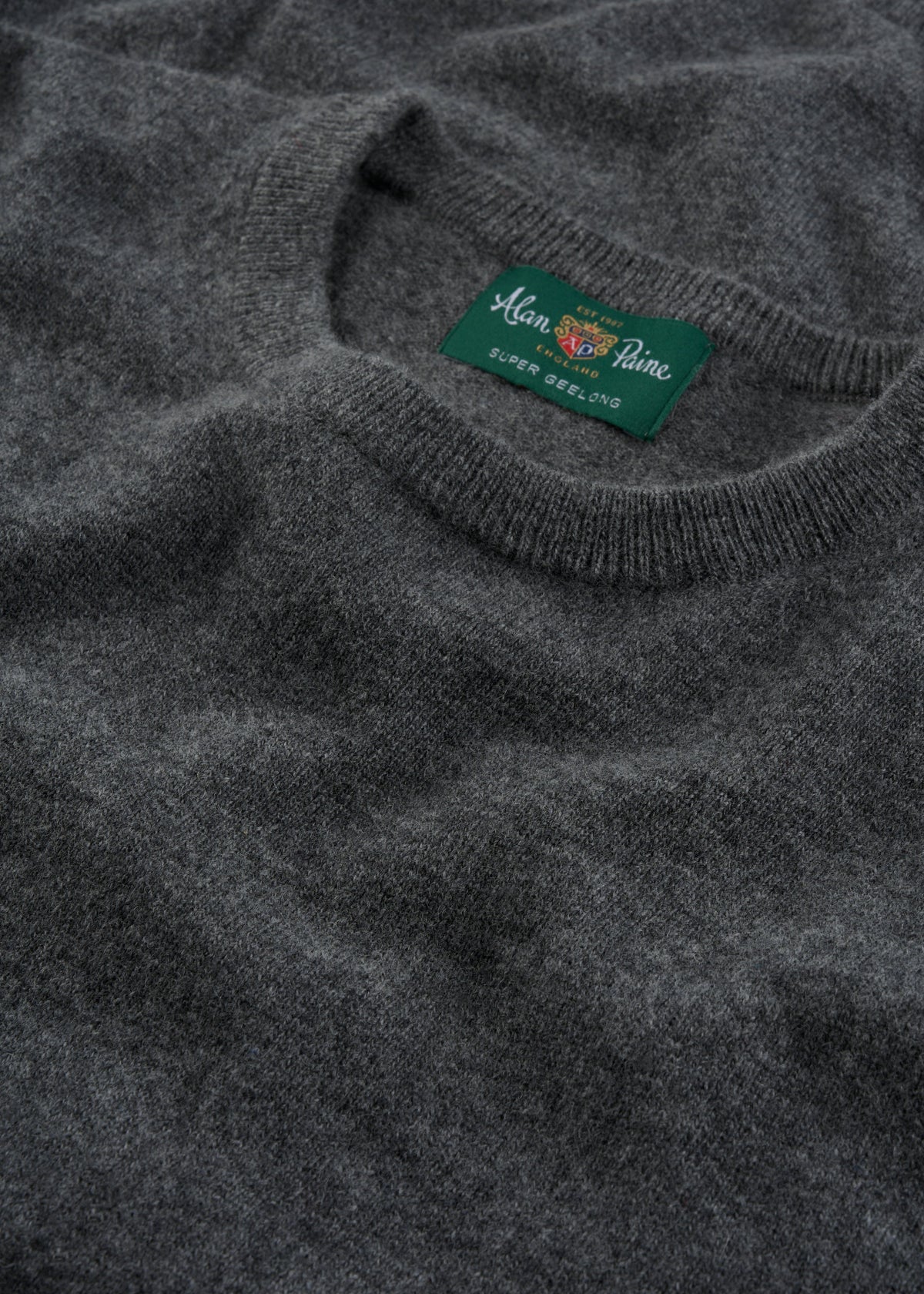 Men's Geelong Wool Crew Neck Jumper in Derby