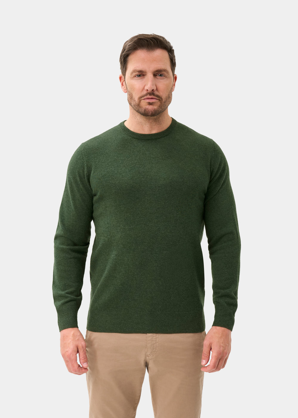 Men's Geelong Wool Crew Neck Jumper in Rosemary