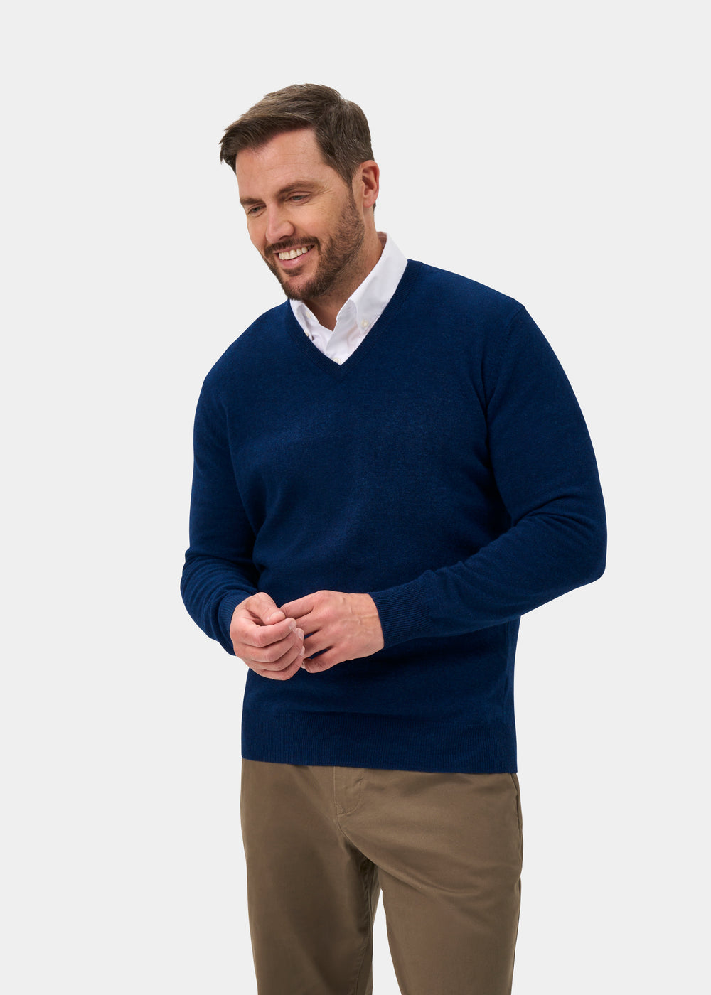 Albury Geelong Wool Jumper in Indigo - Regular Fit