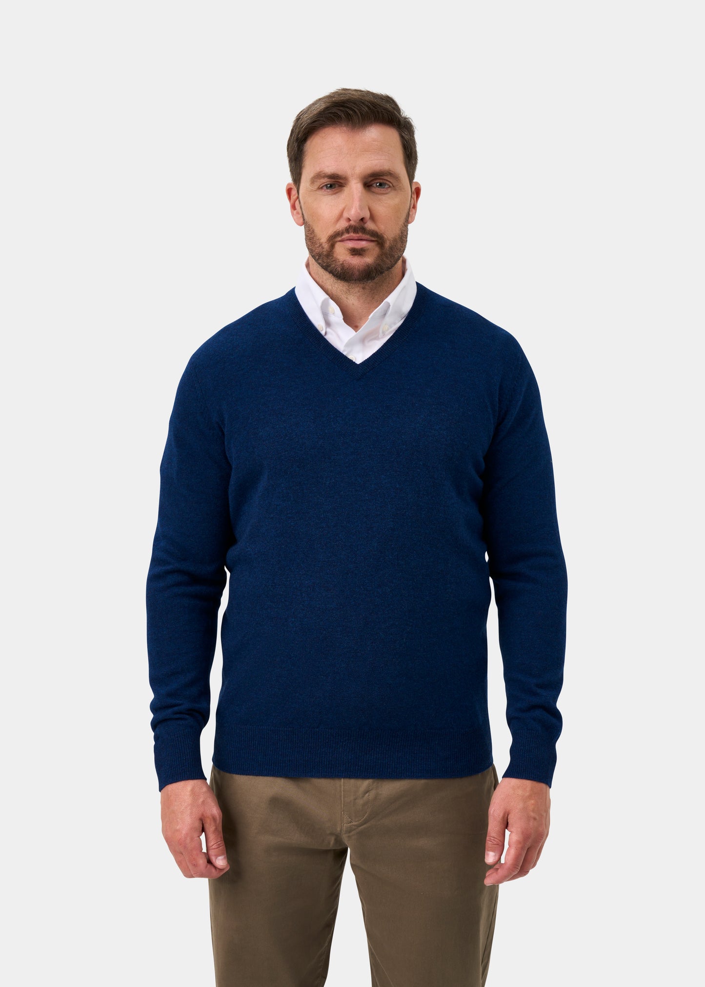 Albury Geelong Wool Jumper in Indigo - Regular Fit