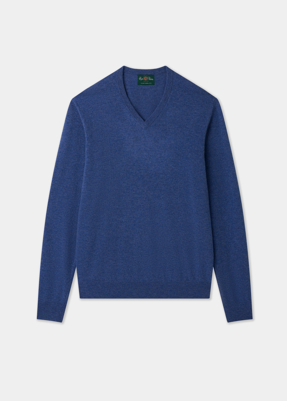 Men's Geelong Wool Vee Neck Jumper in Ullswater