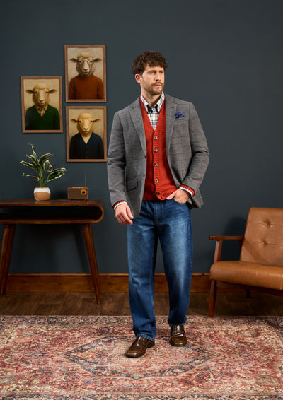 Mens-Grey-Tweed-Blazer-Grey-Check