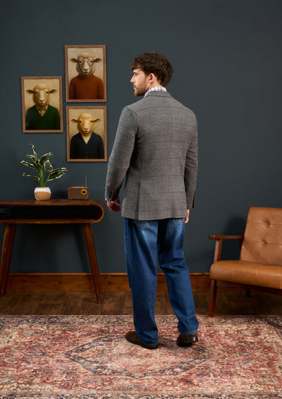 Mens-Grey-Tweed-Blazer-Grey-Check