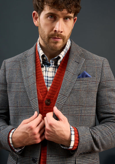 Mens-Grey-Tweed-Blazer-Grey-Check