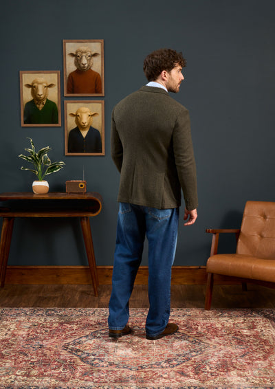 Mens-Knitted-Blazer-Olive