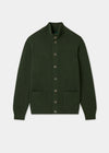 Men's Lambswool Buttoned Jumper With Mock Neck In Rosemary