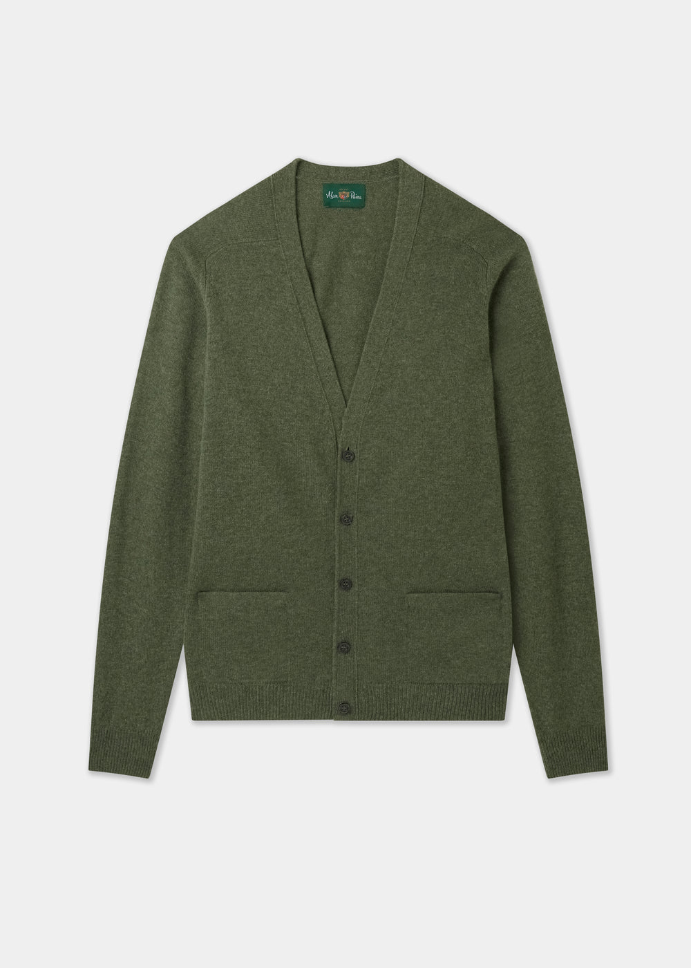 Men's Lambswool Vee Neck Cardigan Jumper in Landscape