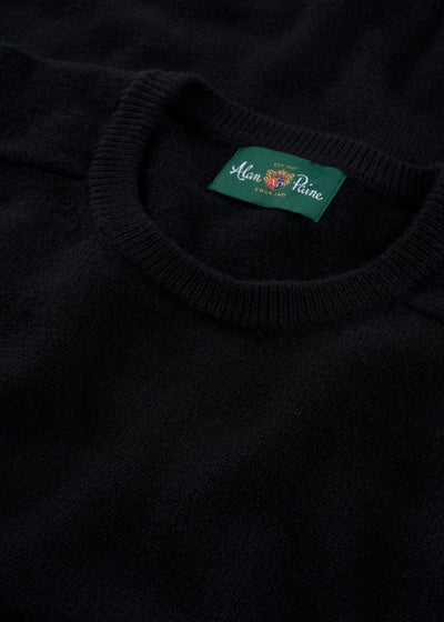 Men's Lambswool Crew Neck Jumper in Black