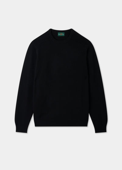 Men's Lambswool Crew Neck Jumper in Black