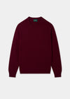 Men's Lambswool Crew Neck Jumper in Bordeaux