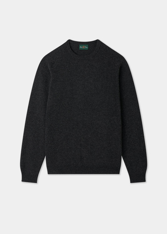 Men's Lambswool Crew Neck Jumper in Charcoal