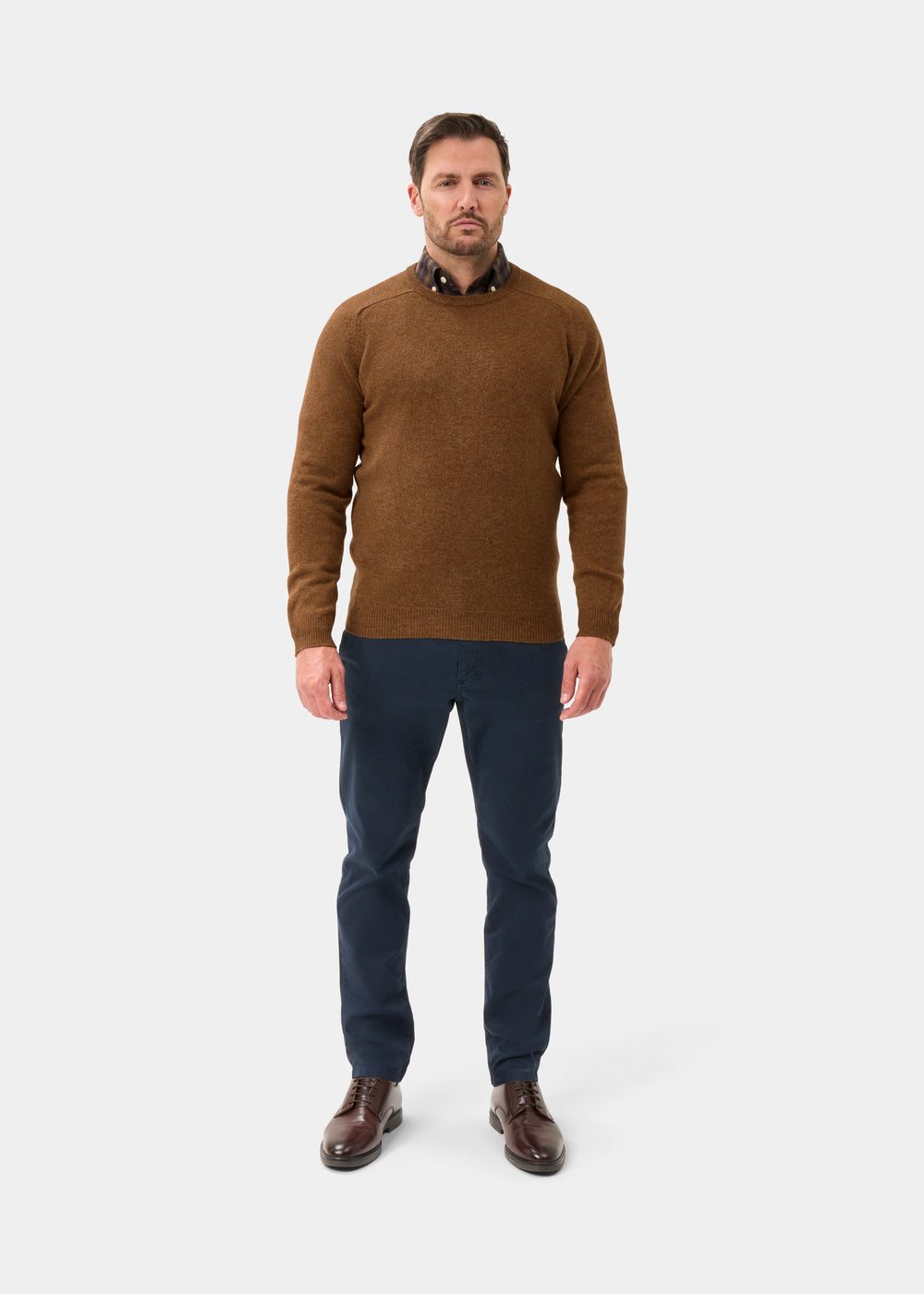 Men's Lambswool Crew Neck Jumper in Driftwood