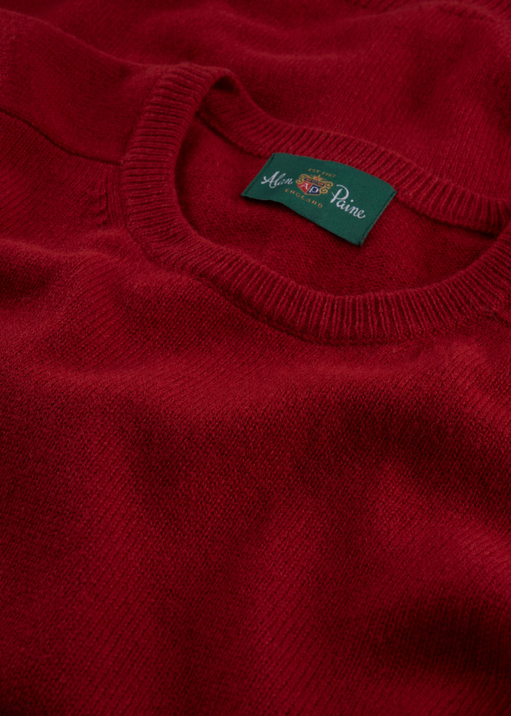 Men's Lambswool Crew Neck Jumper in Dubonnet