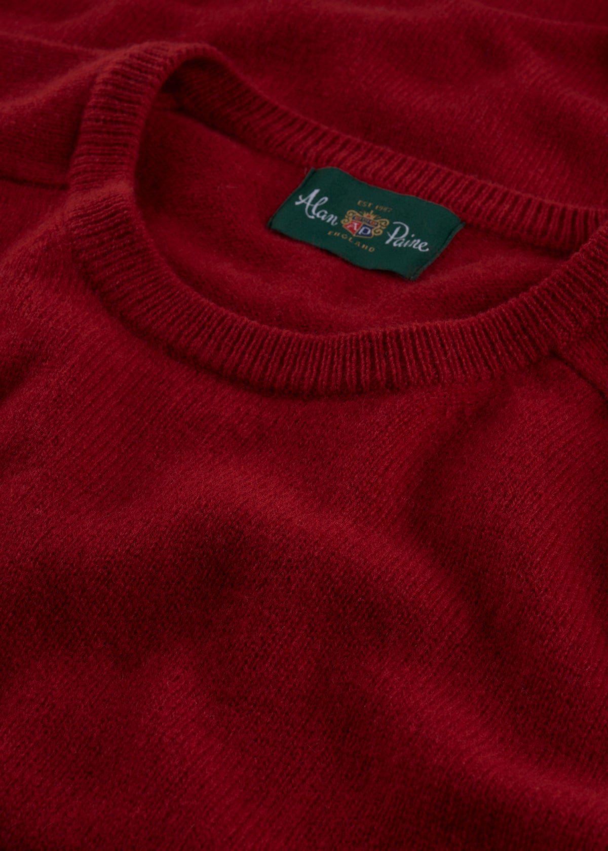 Men's Lambswool Crew Neck Jumper in Dubonnet