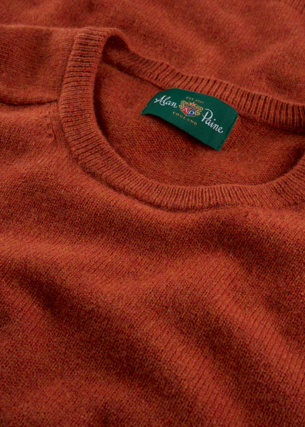 Men's Lambswool Crew Neck Jumper in Ember