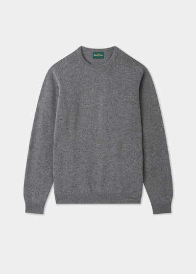 Men's Lambswool Crew Neck Jumper in Grey Mix