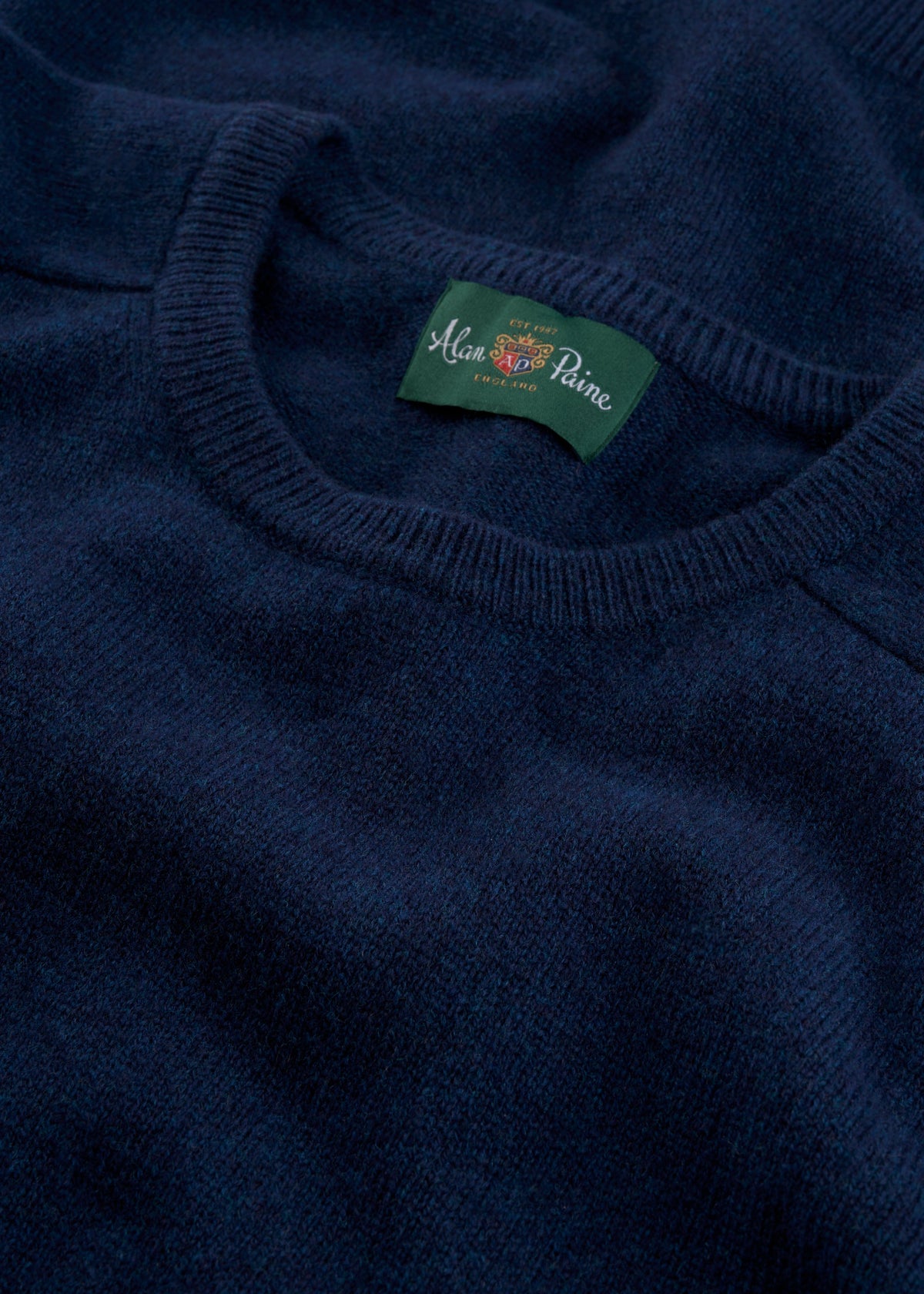 Men's Lambswool Crew Neck Jumper in Indigo