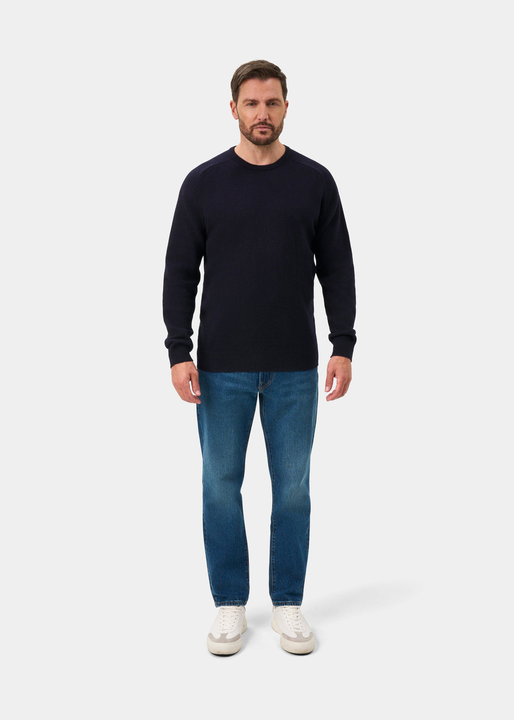 Dorset Men's Lambswool Jumper in Navy - Classic Fit