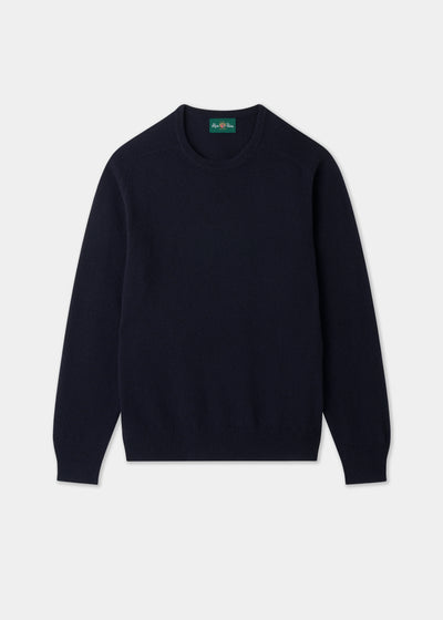Men's Lambswool Crew Neck Jumper in Navy