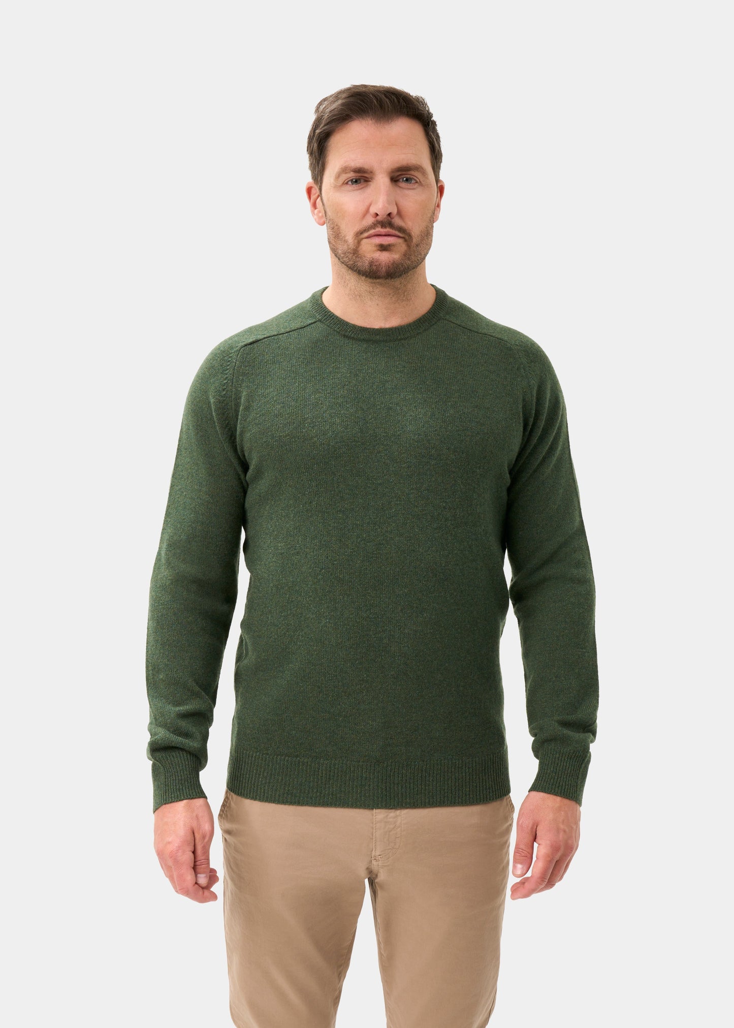 Men's Lambswool Crew Neck Jumper in Rosemary