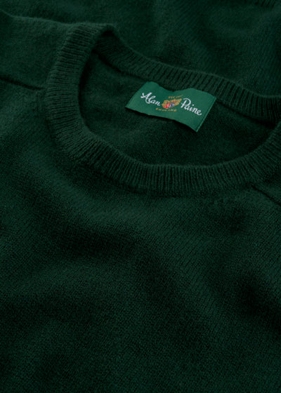Men's Lambswool Crew Neck Jumper in Tartan Green