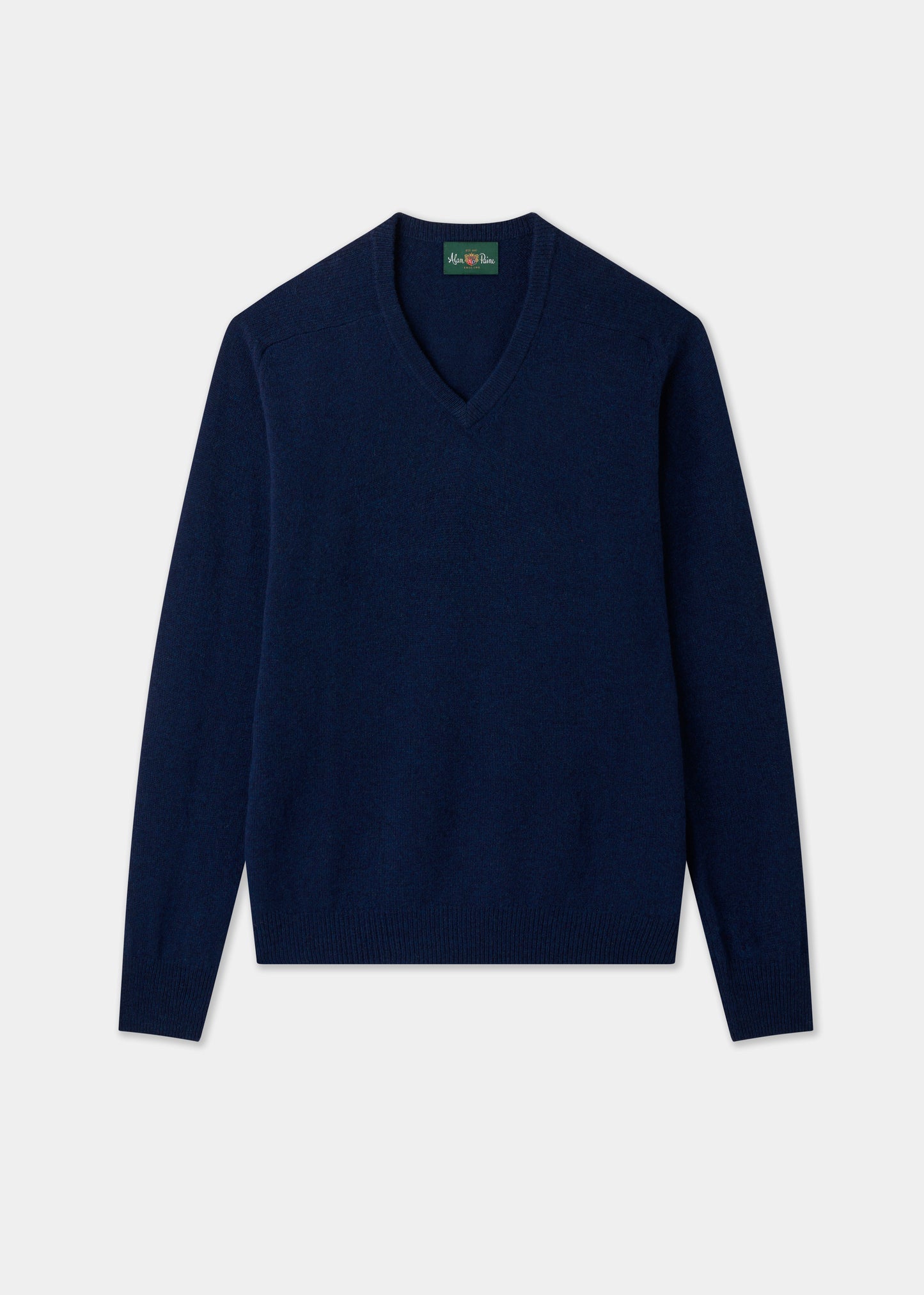 Men's Lambswool Vee Neck Jumper in Indigo