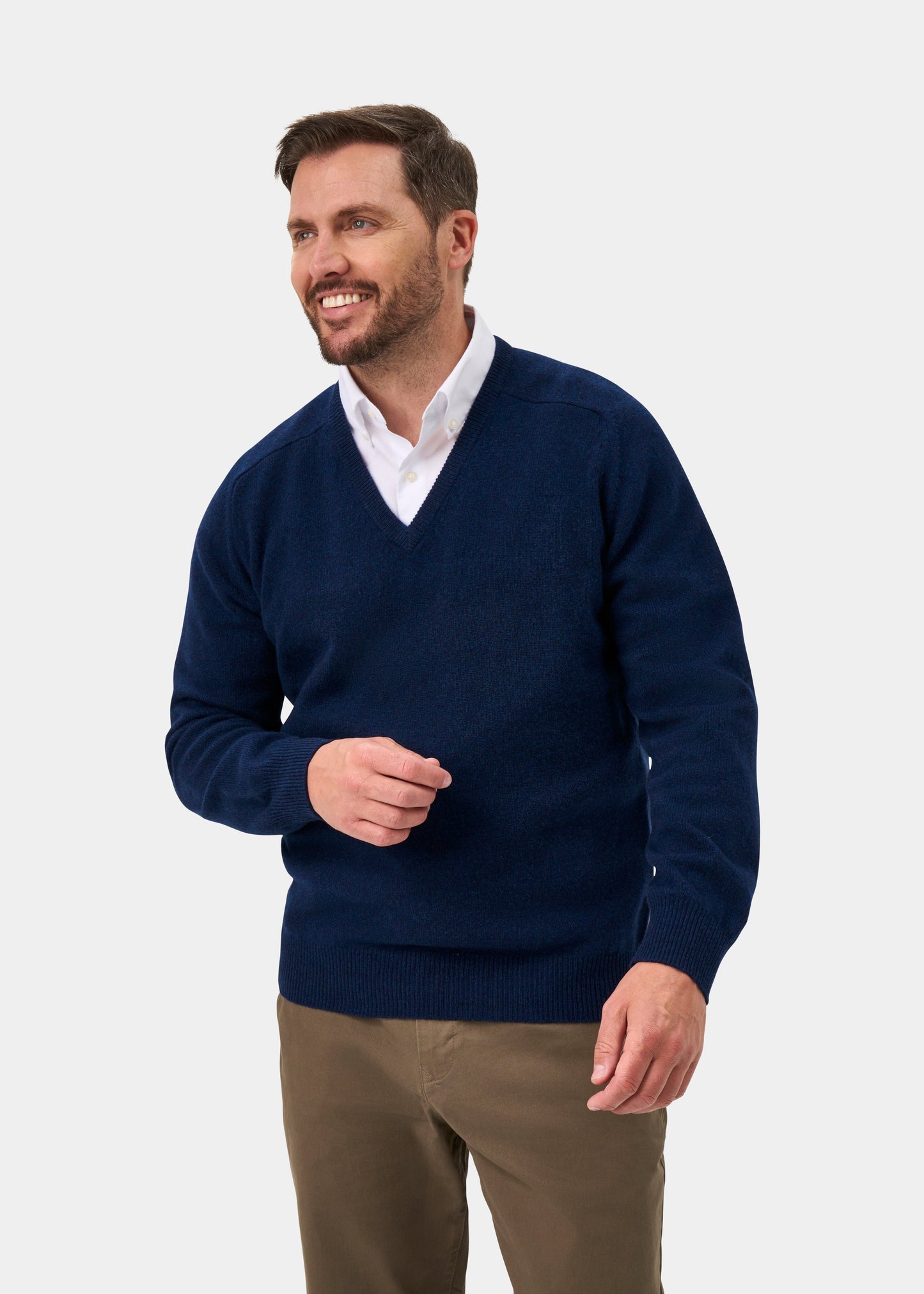 Hampshire Lambswool Jumper in Indigo - Classic Fit