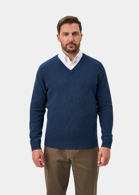 Kilsyth Lambswool Vee Neck Jumper In Rhapsody - Regular Fit