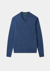 Men's Lambswool Vee Neck Jumper in Rhapsody